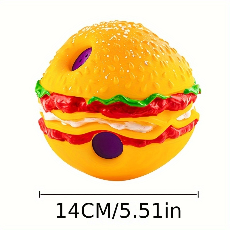 Image of Ball For Dogs 5.51in Interactive Dog Toy Ball For Training Playing Ball Novelty Hamburger Shape Dog Ball Large Dog Gift, Without Battery