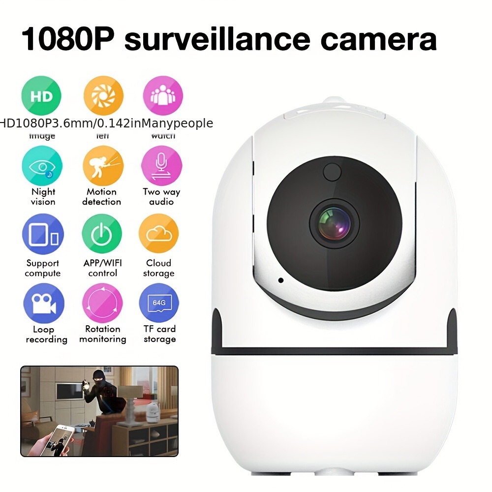 Caméra De Sécurité Domestique Intelligente Hd 1080p - Temu Canada