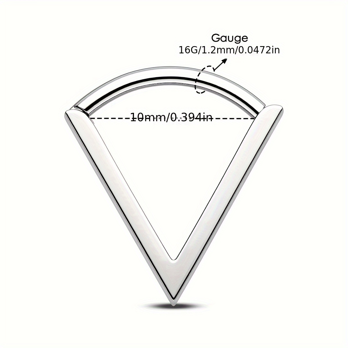 16G Titanium Triangle Hinged Segment Septum Ring for Women