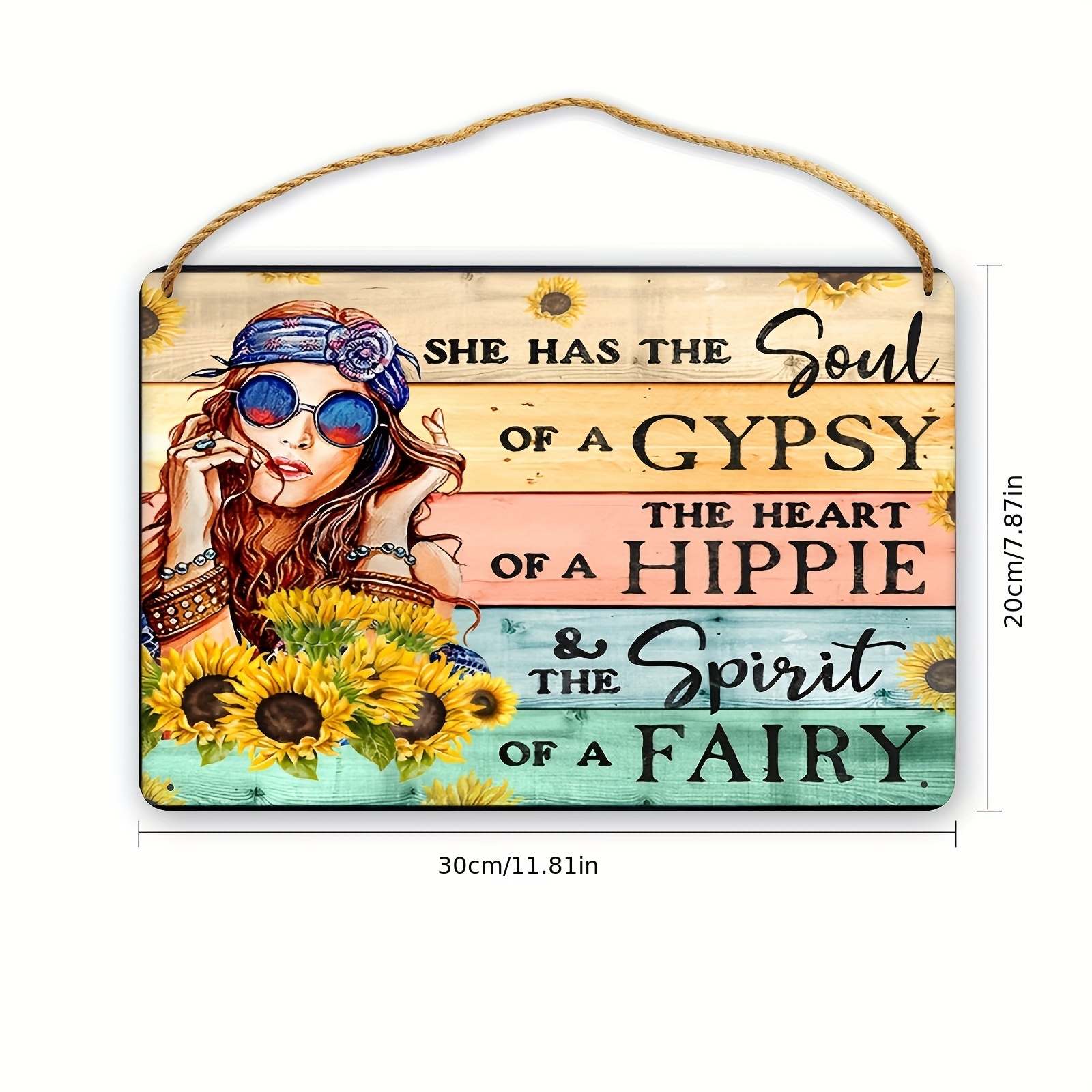 Hippie Boho Positive Quotes Wall Decor - Inspirational Motivational Wall  Art Poster - Encouragement Gifts for Women - Bohemian Rustic Country