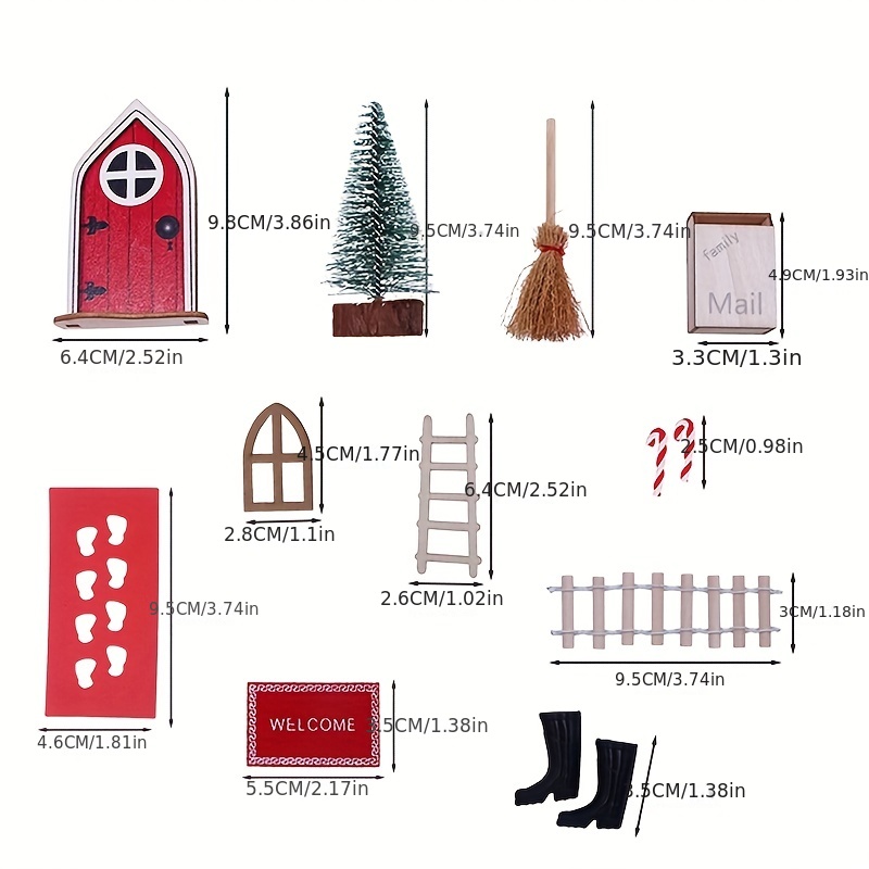 1 set elf magic girl fairy door set christmas decorations mini fairy outdoor fairy diy decoration halloween thanksgiving day christmas gift 1