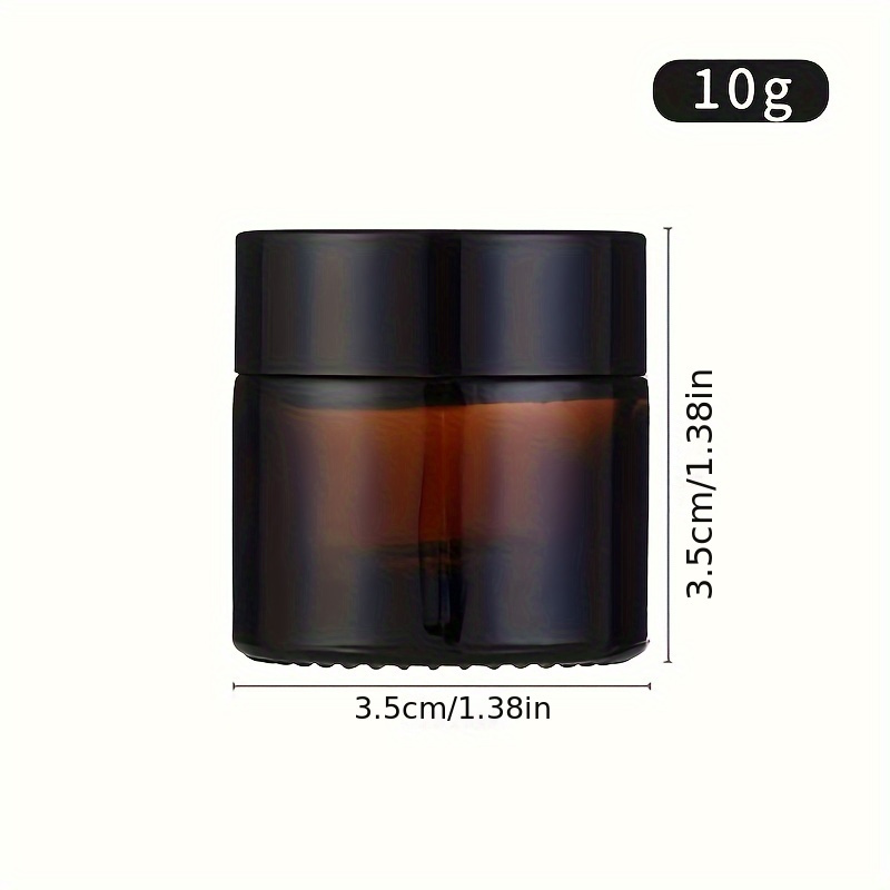 TEMU 5pcs Amber Glass Cosmetic Jars With Lids, Travel-size Refillable Containers For Creams And Lotions, Light-protective, Portable Diy Sample Bottles For Eye/face Cream Storage