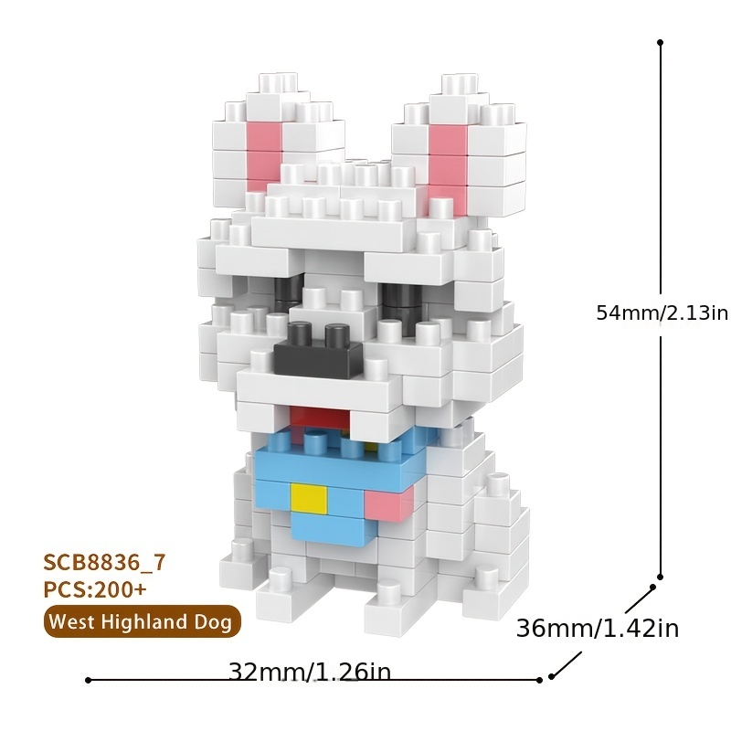 Balody Cute Dog Mirco Building Blocks Husky Bulldog DIY Pets Model  Schnauzer Labrador Retriever Mini Brick Figure Toys For Kids