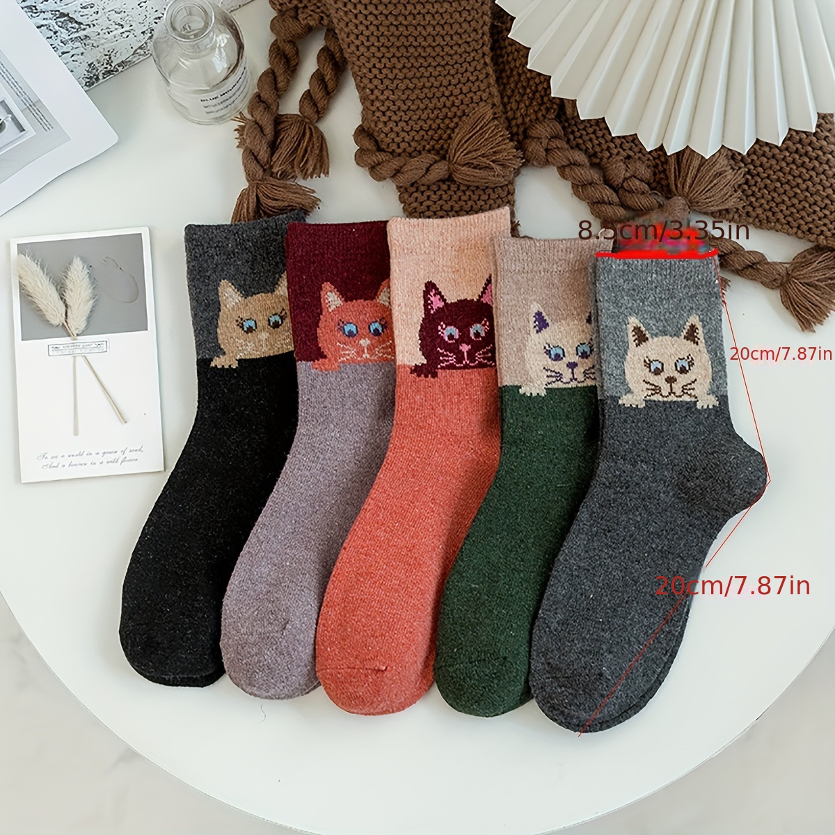 

5pcs Plus Size Women's - Cat , & Mid- Length For /