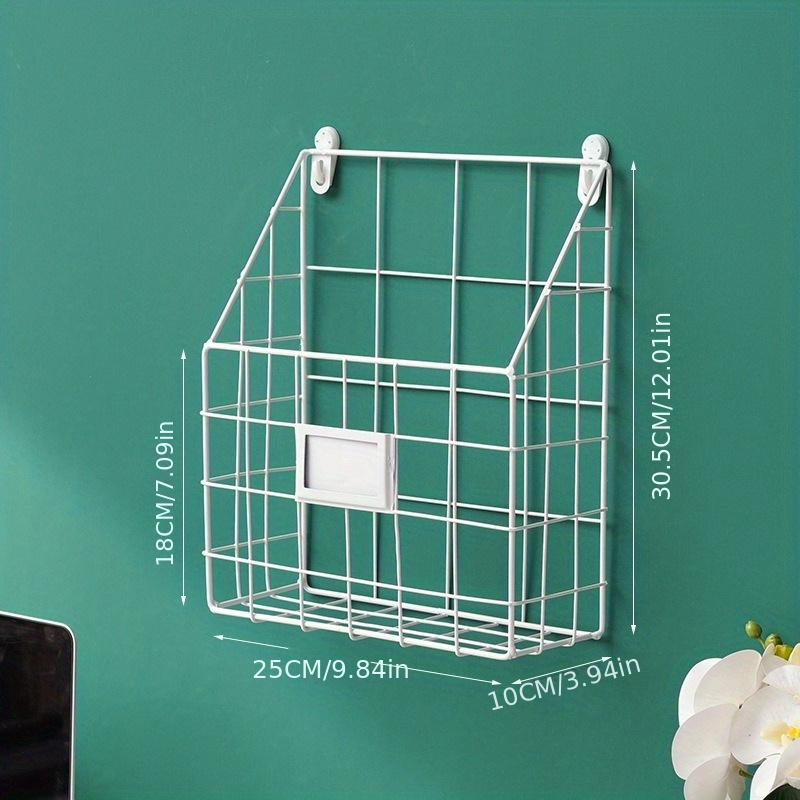 1pc Wall Mounted Magazine Rack Wall Magazine Rack Floating Shelves Hanging  Magazine Holder Newspaper Storage Organiser Metal Wire Files, Aesthetic Roo