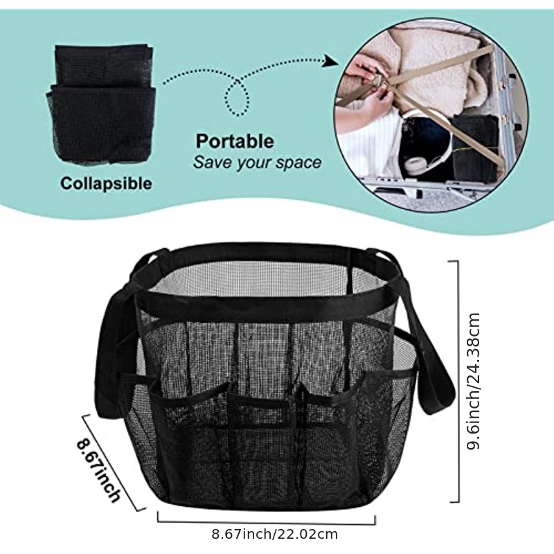 Mesh Shower Caddy Tote Bag - Large Portable Shower Caddy Basket