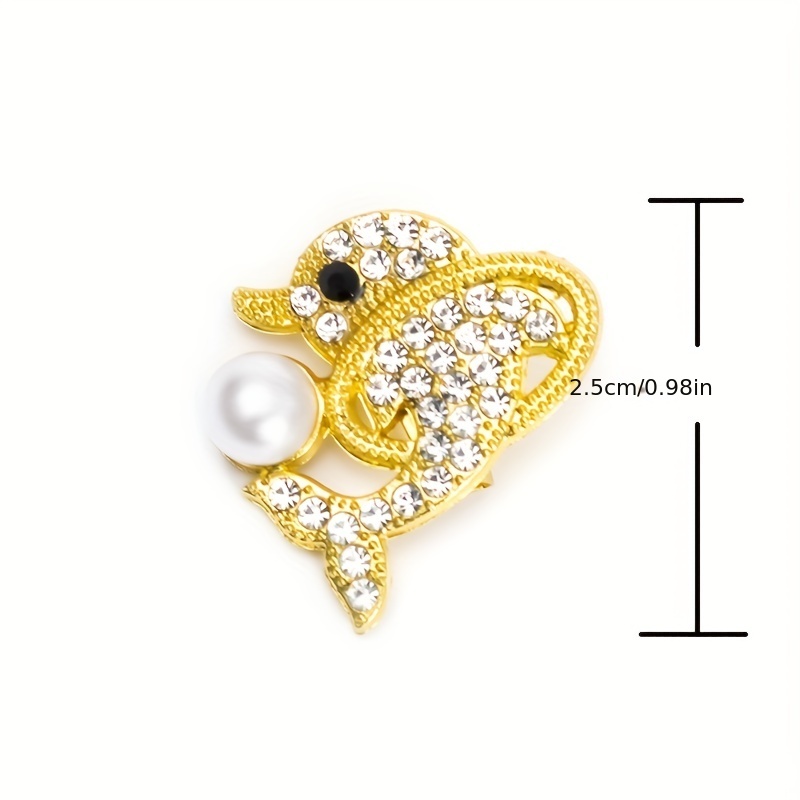 Temu Rhinestone Enamel Sea Conch Brooch Peacock Blue Zinc Alloy Badge Brooch Collar Jackets Dress Suit Hats Scarves Pants Brooches Pins Fashion Jewelry