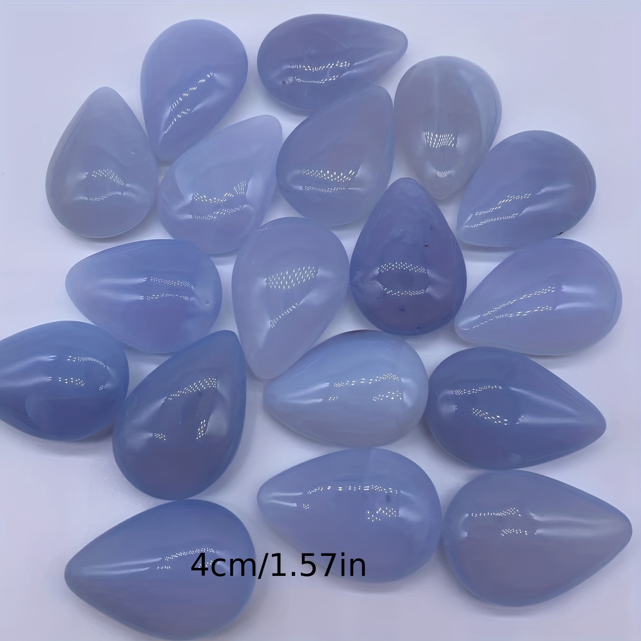 Natural Chalcedony Drop Shape Cabochon DIY Pendant Crystal