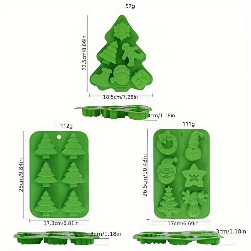 Moldes Navideños De Silicona Para Chocolate, Moldes Para Dulces De Gelatina, Regalos Para árbol De Navidad De Muñeco De Nieve De Papá Noel (6 Combinaciones Iguales De árboles De Navidad) | Bodega