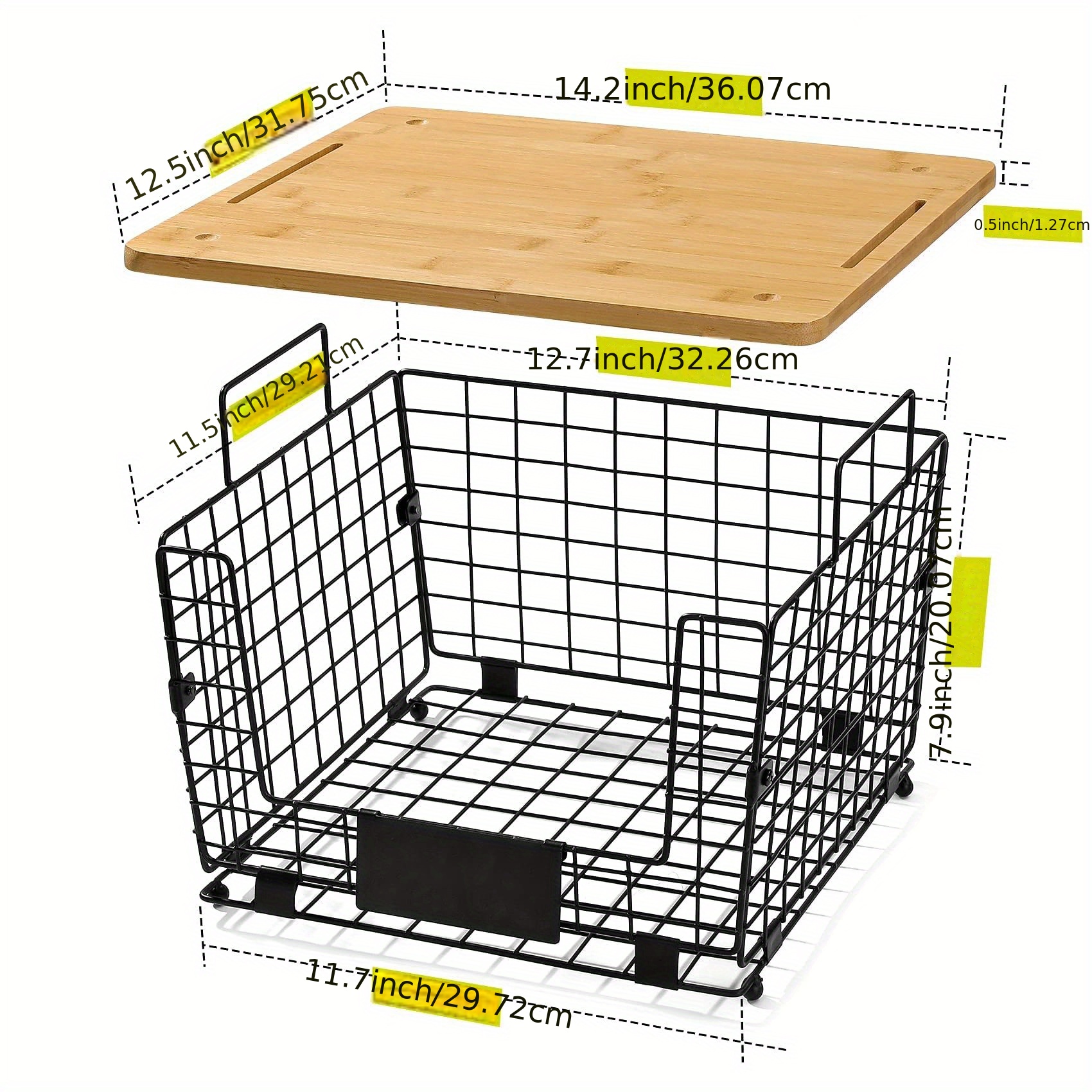 Buy Wholesale China Kitchen Counter Basket With Bamboo Top - Countertop  Organizer For Produce, Fruit, Vegetable & Kitchen Counter Basket at USD  30.98