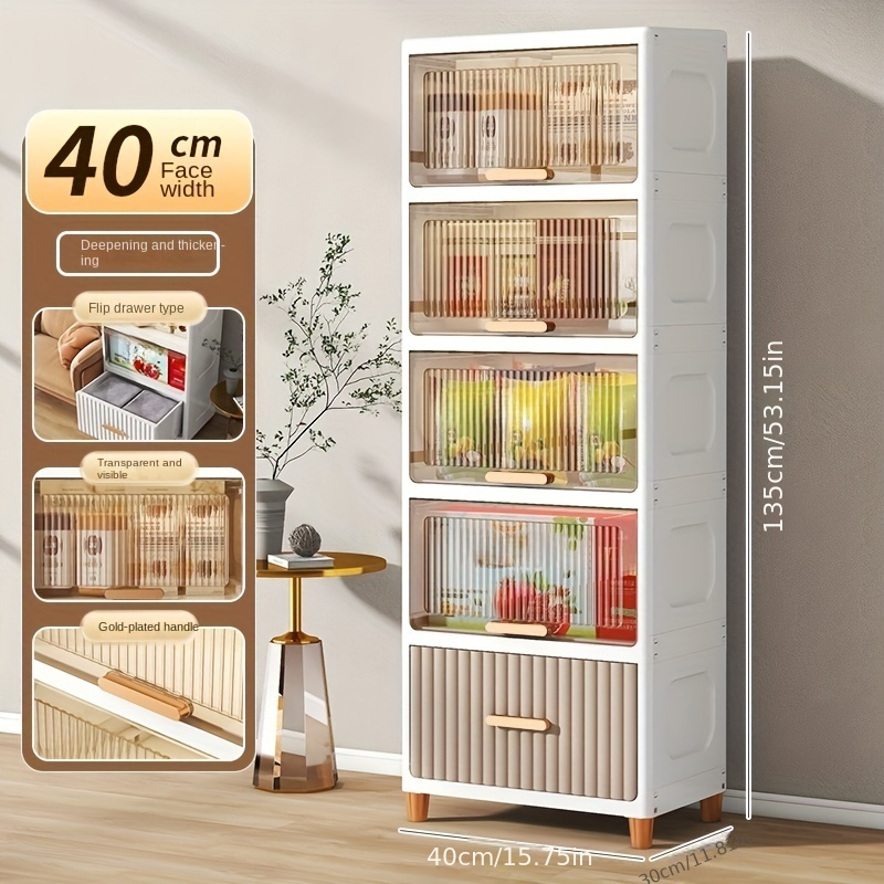 Extra Large Capacity Drawer Type Storage Cabinet, Transparent With