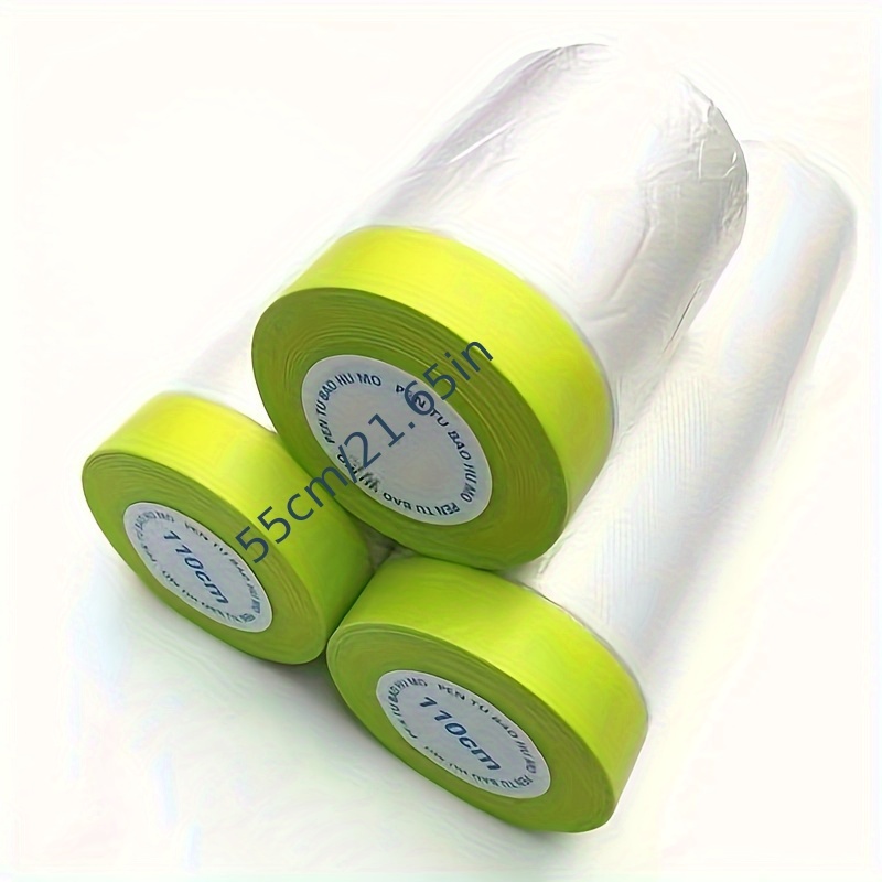 

Plastic Painter's Tape Roll With Adhesive - Waterproof Protective Film For Carpet & Floor Covering, Stain & Soil Resistant, Ideal For Painting & Furniture Protection