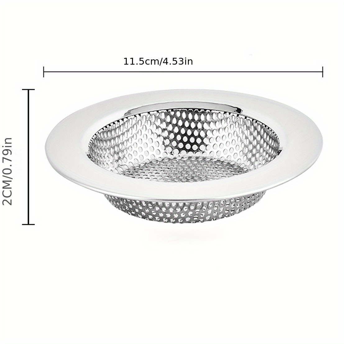 2Pcs 4.53in Kitchen Sink Strainer Stainless Steel Mesh Drain