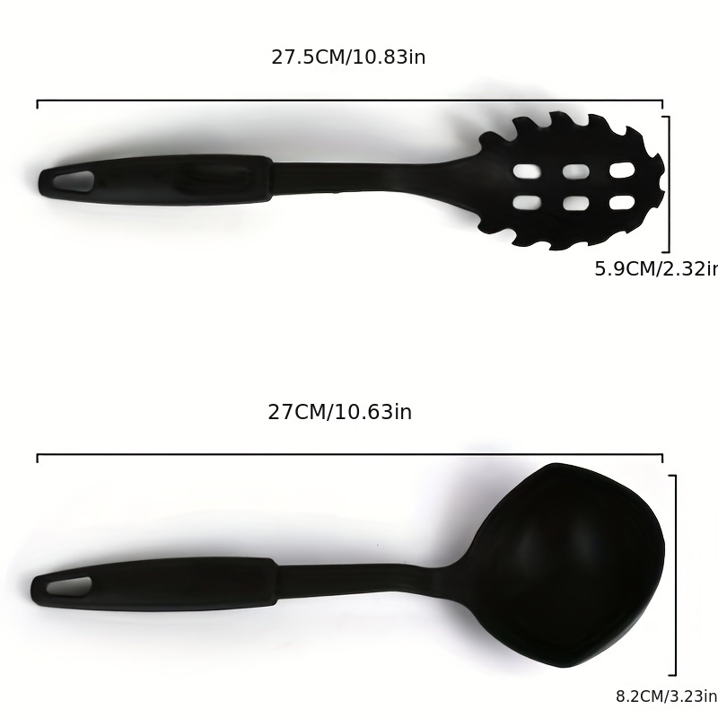 Black 6-Piece Nylon Kitchen Utensils Multifunction Shovel Spoon