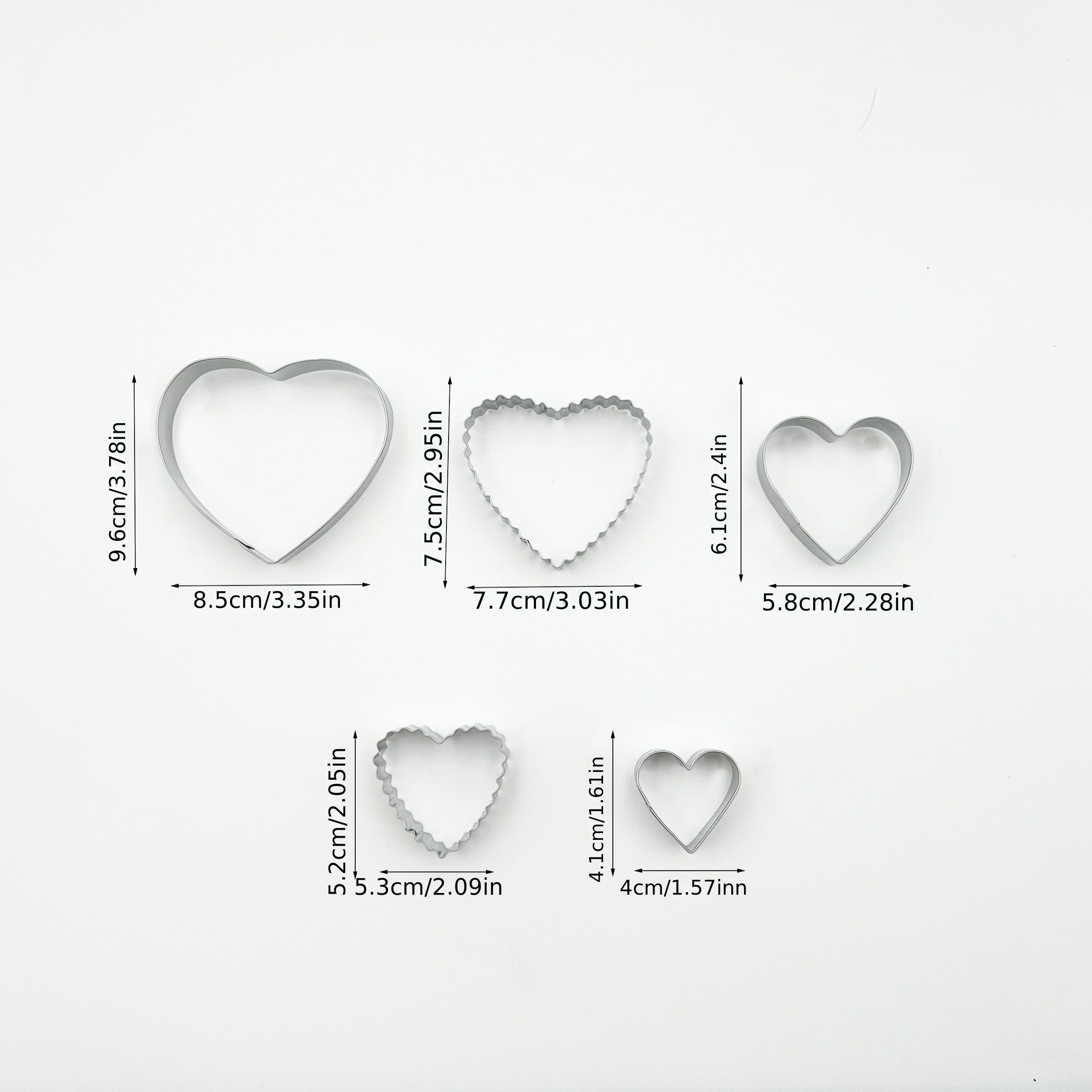 5pcs set heart shaped biscuit cutters stainless steel pastry cutter set love biscuit molds baking tools kitchen accessories Product details 6