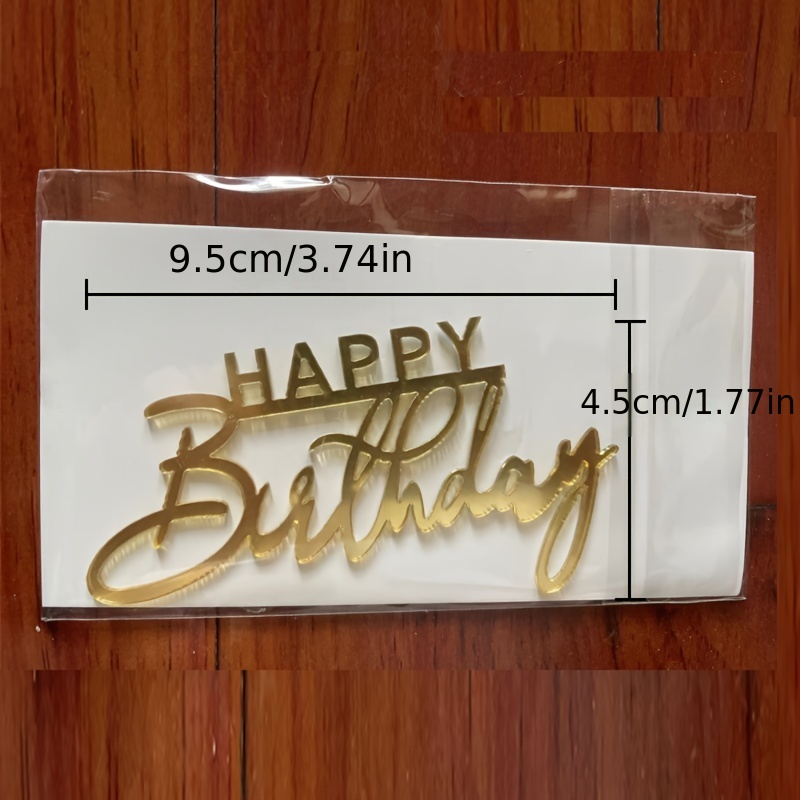 Happy Birthday Acrylic Cake Decoration Birthday Cake Side - Temu