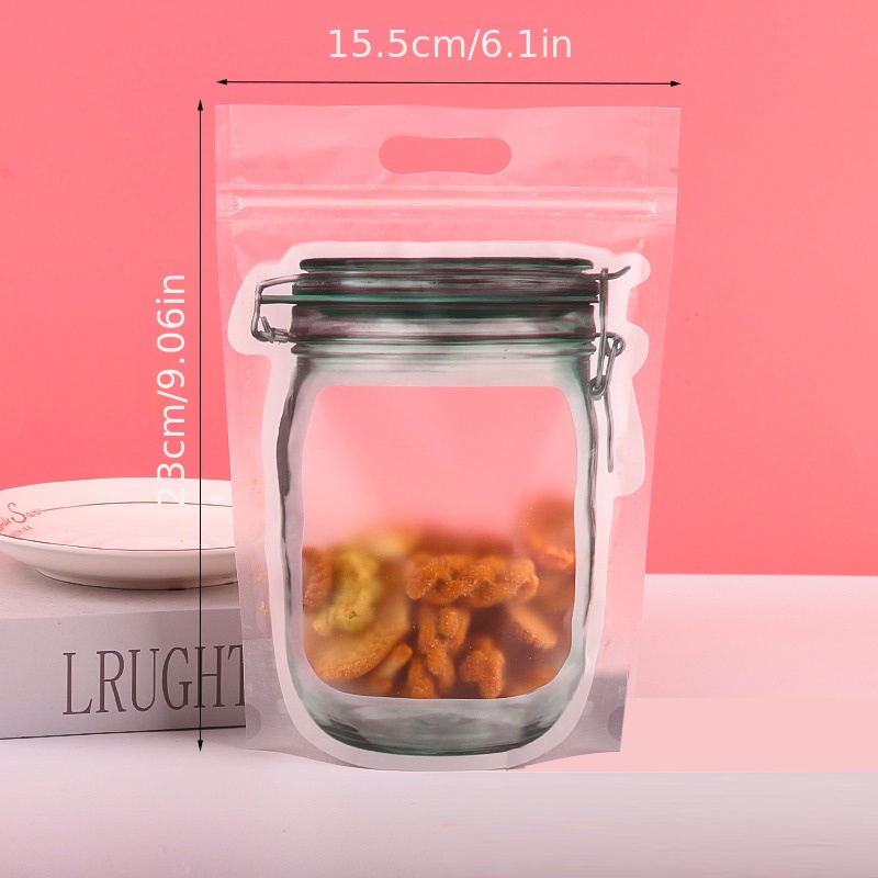 30 Pack Mason Jar Food Storage Zipper Bags, Reusable Airtight Seal