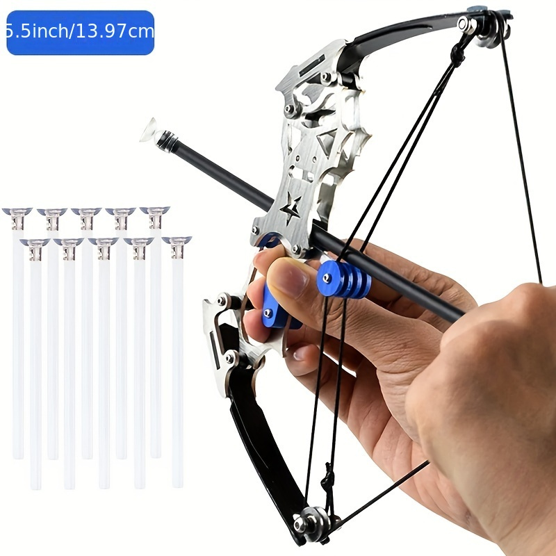 

Versatile 5.5" Mini Archery Bow Set - Stainless Steel, Design For Outdoor Fun & Practice - Includes 10 Arrows &