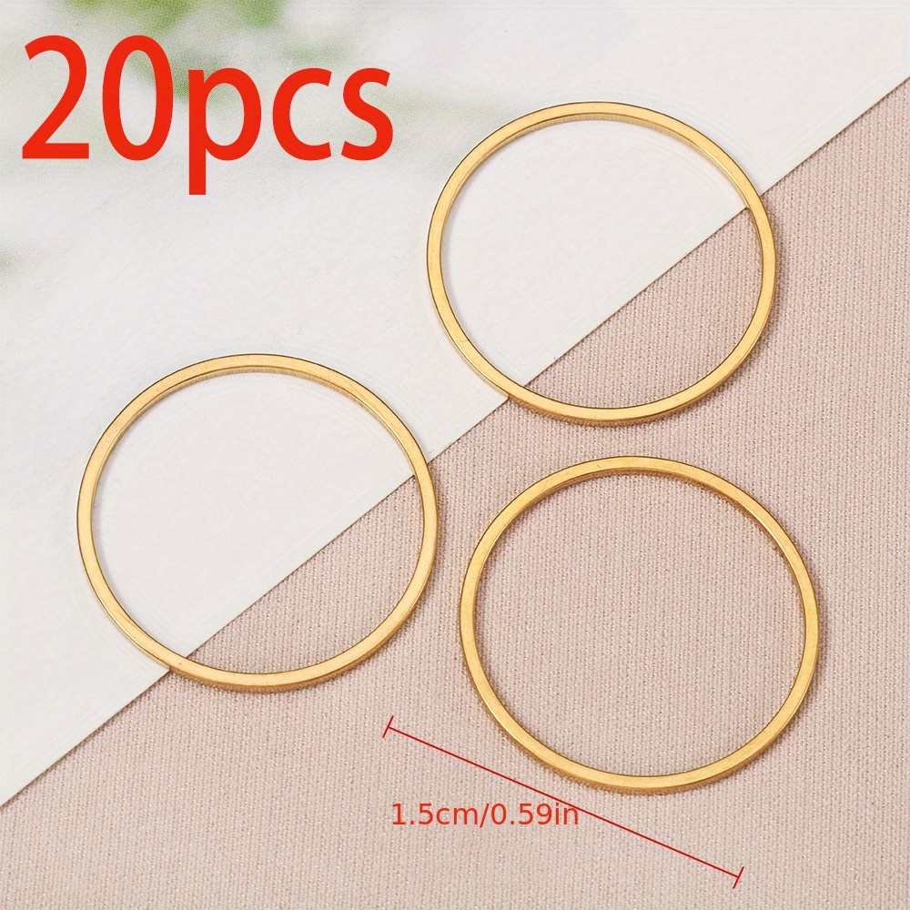 20pcs Stainless Steel Seamless Large Round Rings Metal Ear Cuffs Color-preserving Welded Circles Jewelry Additions