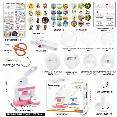 pin badge button maker press machine badge making machine pin stamping machine cute pattern cartoon pattern button making machine easter gift winter new year