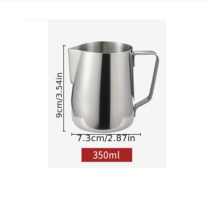 Milk Jug Stainless Steel Coffee Cup Mug Milk Frothing Pitcher Jug with Lid  for Latte Coffee Art for Office Kitchen with handle(600ML)