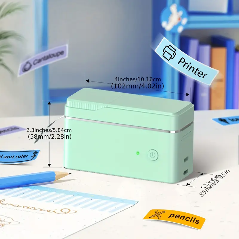 p31 maker machine or travel case with tape portable thermal printer or travel case sticker maker mini label maker with multiple templates white pink green details 0