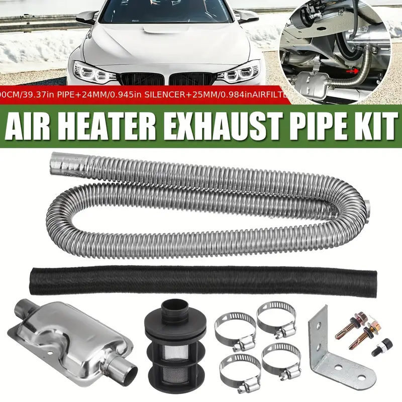 Stainless Exhaust Muffler Silencer Clamps Bracket Gas Vent Hose Portable  Pipe Silence For Air Heater - Temu United Arab Emirates