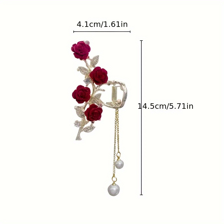new european american tassel velvet hair clip featuring - Temu display picture 1