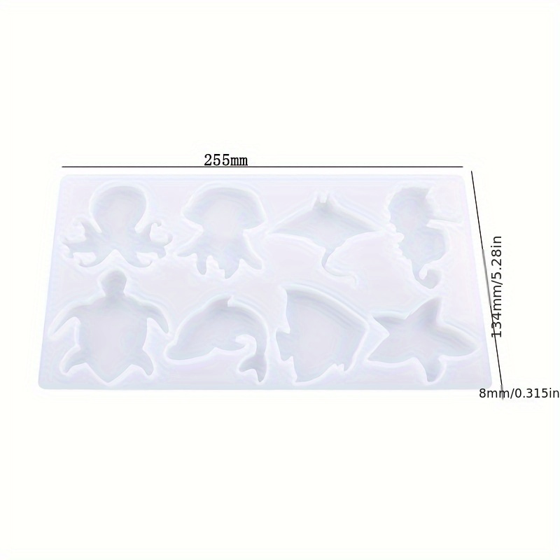 E-shop Kristall-Tropfen-Kleber Epoxid Marine Tiere Oktopus Wal Quallen Schlüsselanhänger Spiegel Silikonform