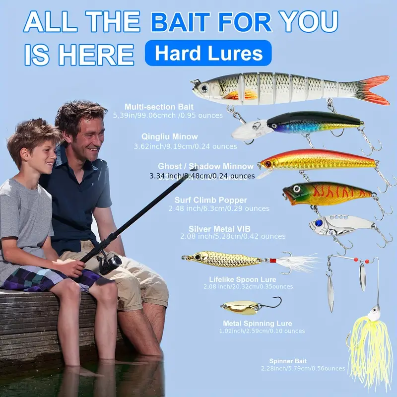 Fishing Lures Tackle Box Bass Fishing Kit Including Animated - Temu