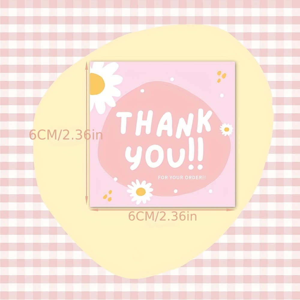 Pink Gingham Square Gift Sticker