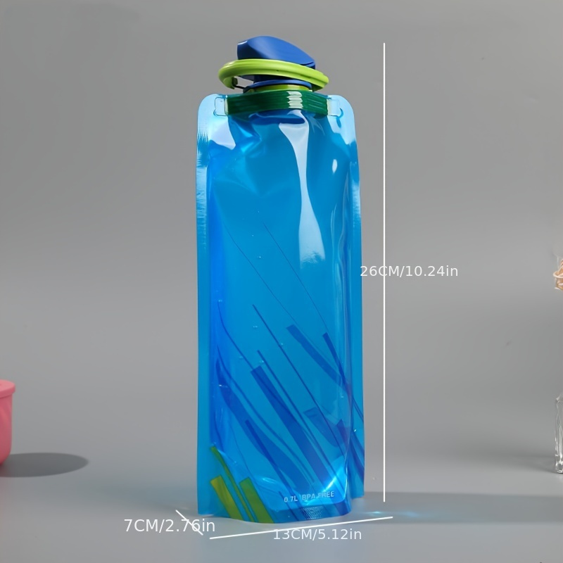 Wasserflasche faltbare Trinkflasche mit Karabiner wiederverwendbar  Trinkbeutel