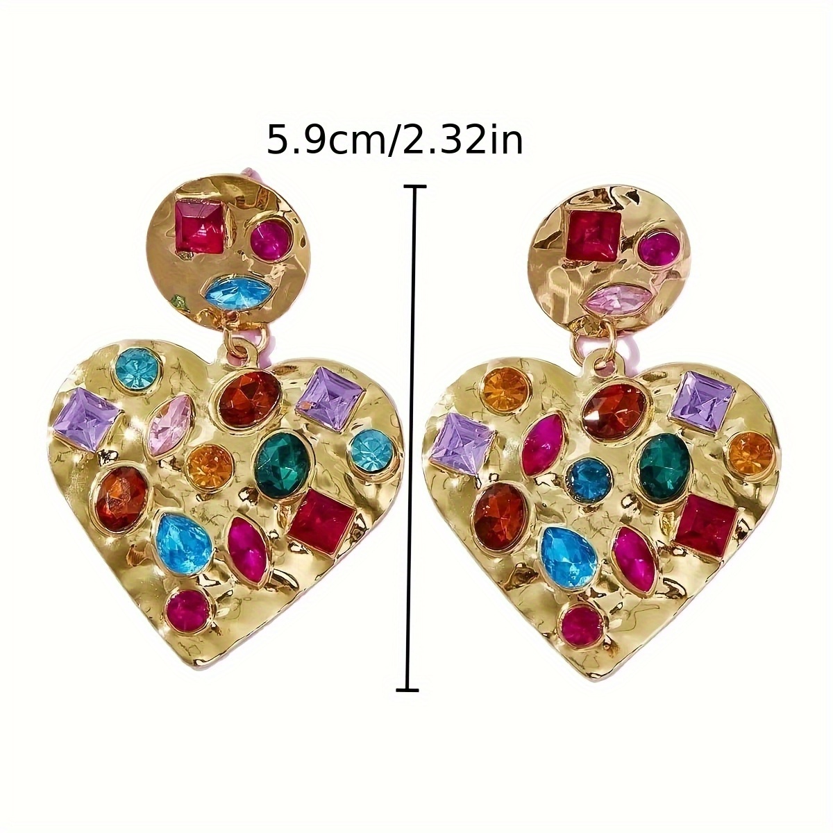Vintage Heart Minimalist Fashion Zirconia Earrings