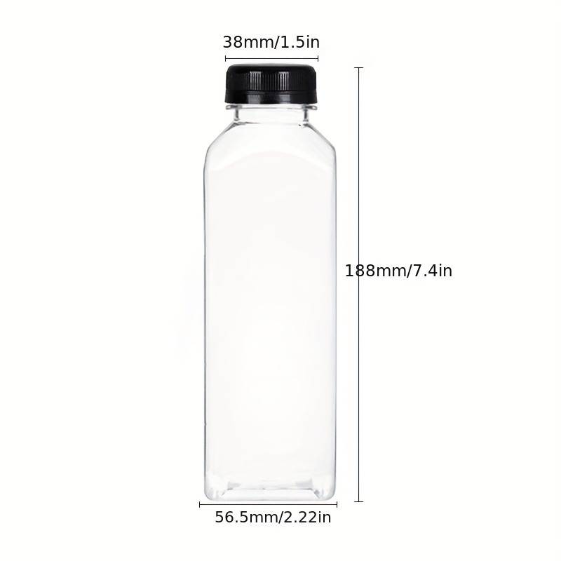 16oz 500ml Glass Drinking Bottles Square Round Coffee Glass Bottle