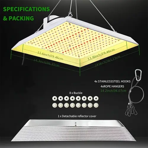 1000w led grow light diy reflector cover lights high ppfd hanging grow light plant lights for indoor vegetable growing seedling flowering and tent greenhouse