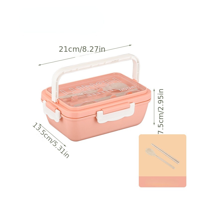 Portable 2 Layer Lunch Box with Spoon & Chopsticks
