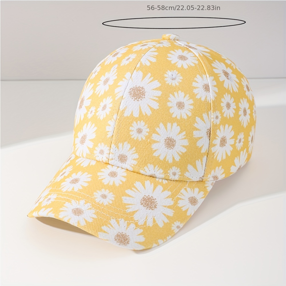 Men's Flower Sun Hat Baseball Cap for Running Outdoor Activities