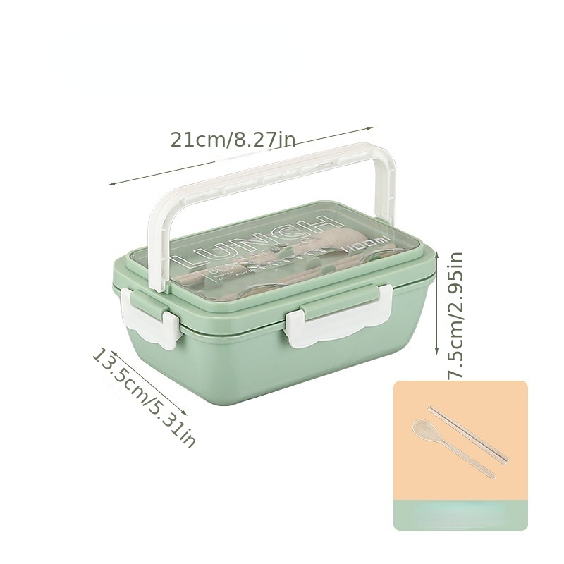 Portable 2 Layer Lunch Box with Spoon & Chopsticks
