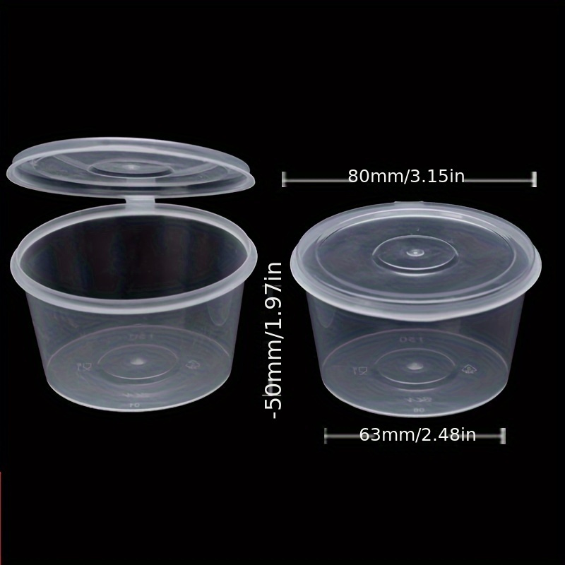 50pcs/set Disposable Plastic Small Sauce Food Cups Clear Sauce