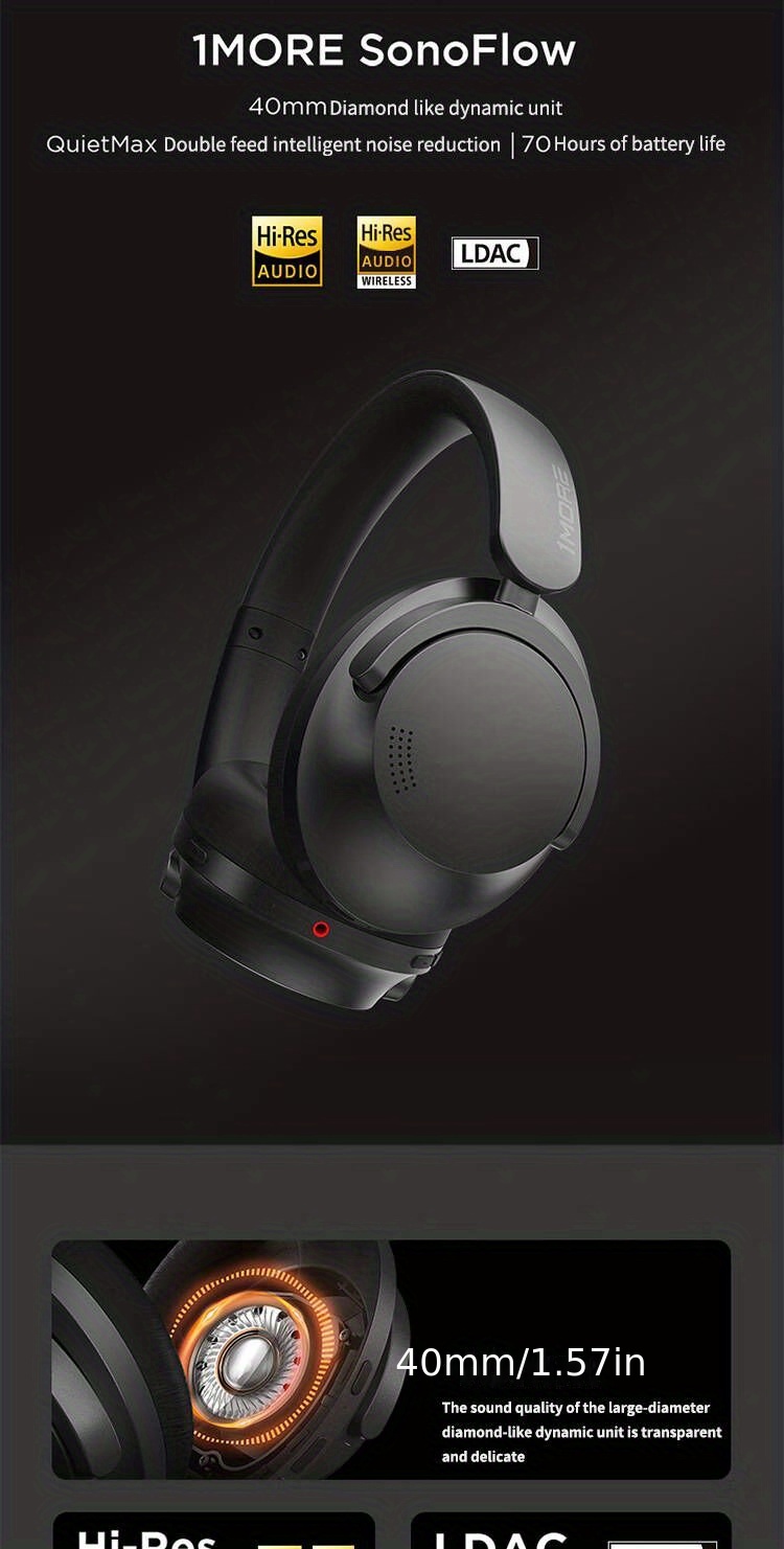 1MORE SonoFlow SE Noise Cancelling Headphones HQ30 - 1MORE