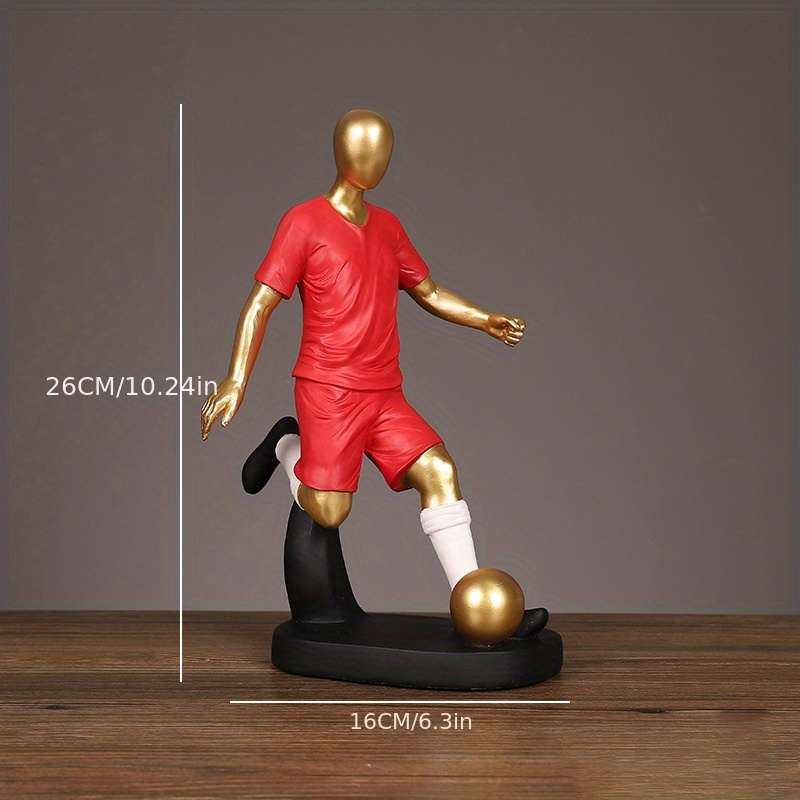 Soccer Player Sculpture Figurine Football Player Statue - Temu