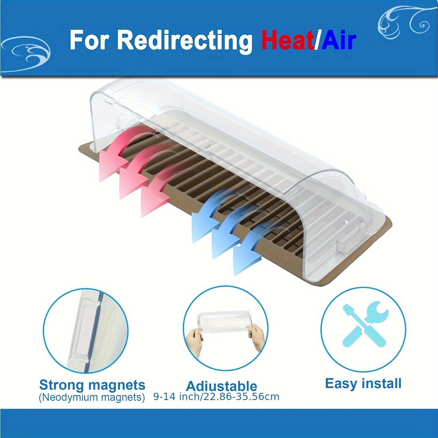 Strong Magnetic Air Vent Deflector Adjust Vent Cover Floor - Temu