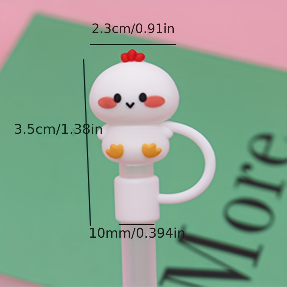 Reusable Cute Silicone Straw Tips Lids Protectors for 0.4 in/10mm,Cartoon  Stitch Straw Covers Cap Toppers Compatible with Stanley 30&40 oz Tumbler