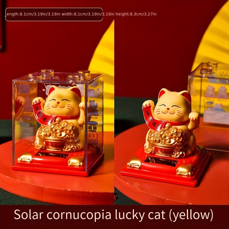 Solar Lucky Cat Statue Figurines Chinesische Katze Winkt Arm - Temu Germany