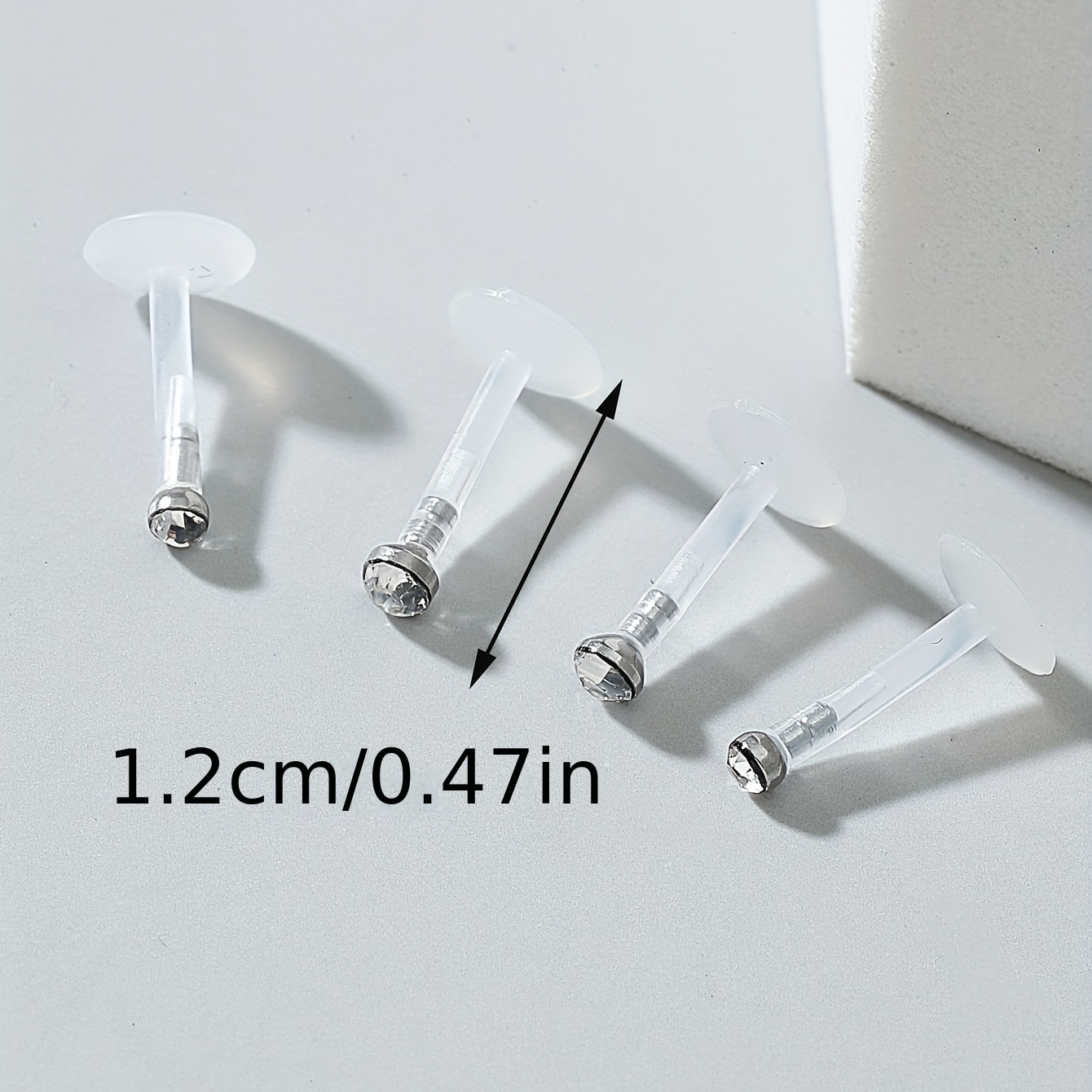 4pcs Crystal Acrylic Lip Nail Ring Set