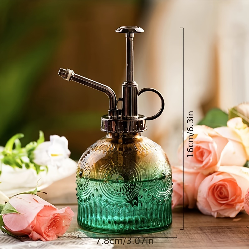 Image of Retro European Glass Small Spray Bottle Watering Indoor Home Spray Bottle Gardening Succulent Water Pitcher