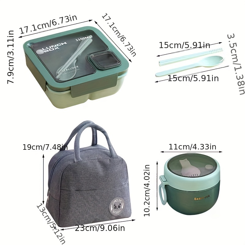 Portable Bento Bag With Lunch Box And Cup Ice - Temu