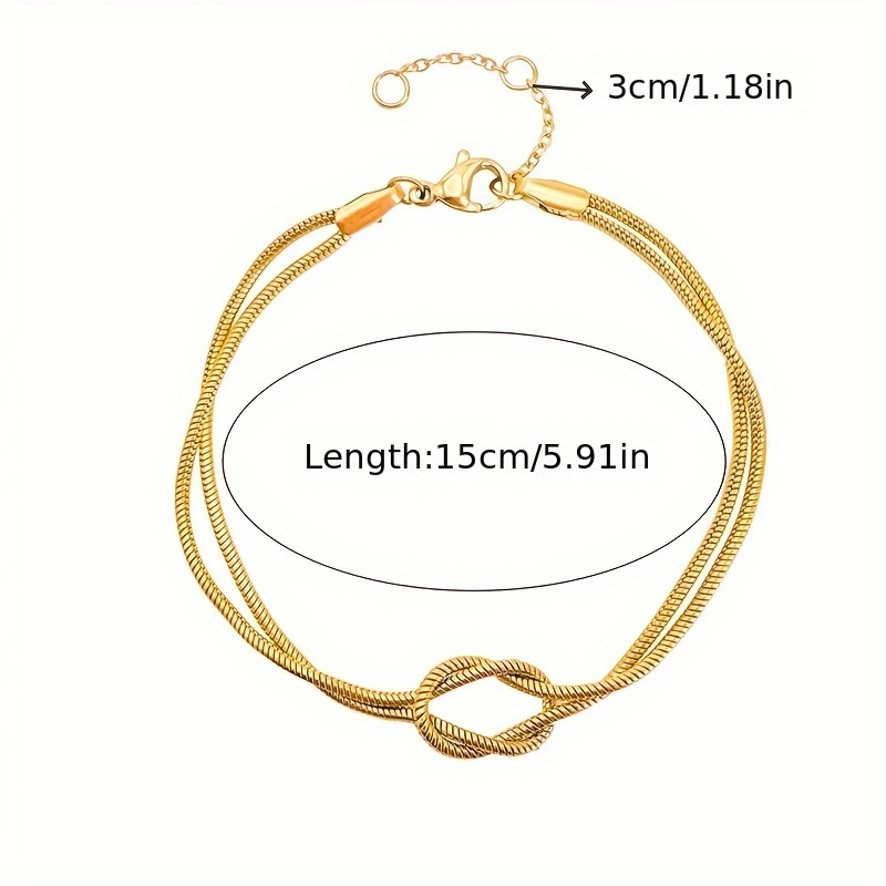Image of 1pc/2pcs Stainless Steel Bracelet Fashion Knotted Snake Bone Hand High-end Minimalist Bracelet Jewelry Suitable For Everyday Wear Jewelry Holiday Gift