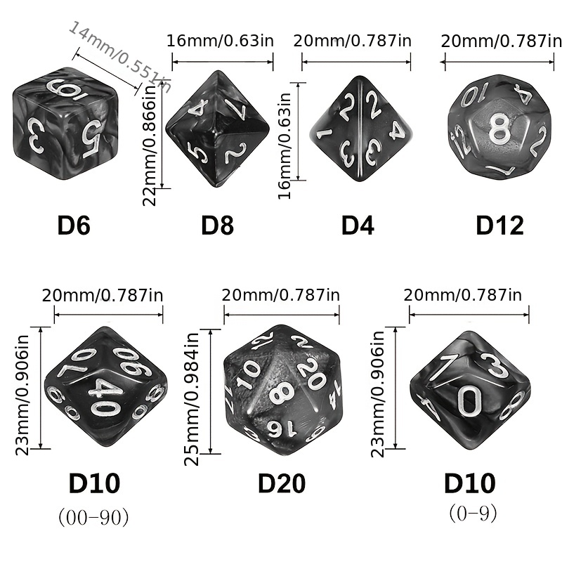 7pc TRPG Cthulhu Polyhedral Dice Set For Board Game