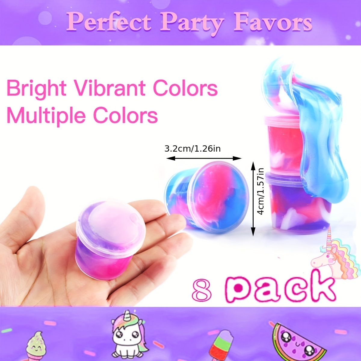Crystal Clear Slime, 200ML Pink Unicorn Slime Kit for Girls and Boys Ages  8-12, Non-Stick Stress Relief Butter Slime, Unicorn Party Favors for Kids